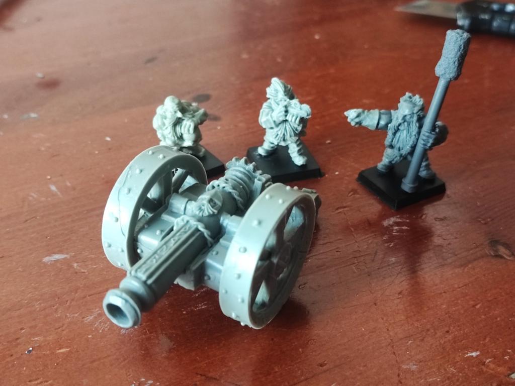 Dwergenkanon met 3 bemanningsleden - Warhammer Fantasy, Ophalen of Verzenden
