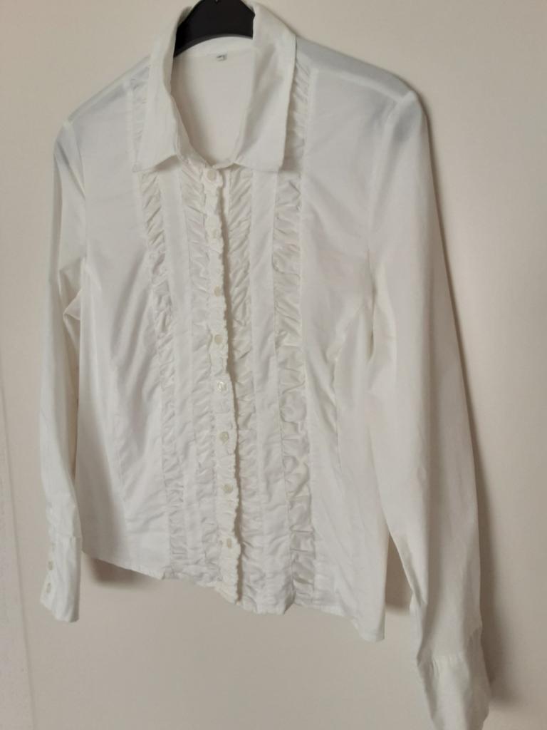 Prachtige witte blouse Maat 44/46, Ophalen of Verzenden, Zo goed als nieuw, Maat 42/44 (L), Wit