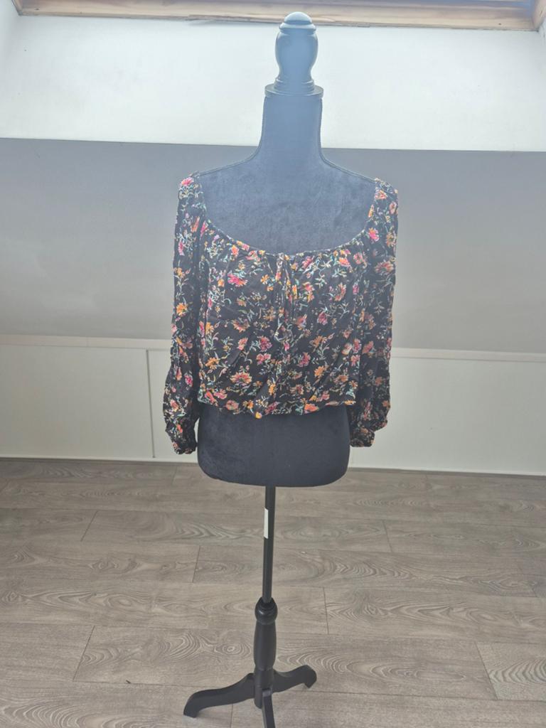 Blousje. S, Verzenden, Zwart, Bershka, Zo goed als nieuw