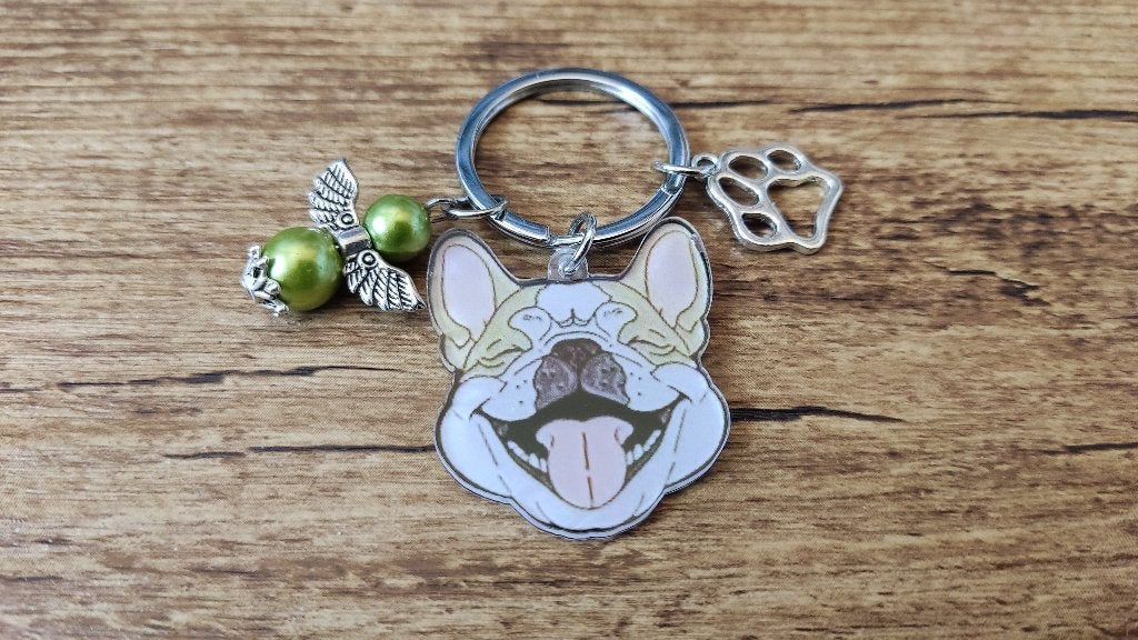 Sleutelhanger Tashanger Franse bulldog met beschermengeltje, Verzenden, Nieuw, Dier of Natuur