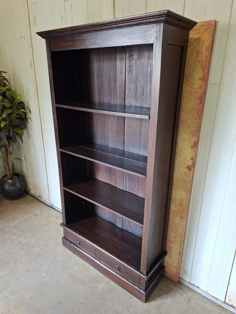 Koloniaal teakhouten boekenkast afm: 97x32m en 180cm hoog., Ophalen of Verzenden, 25 tot 50 cm, 150 tot 200 cm