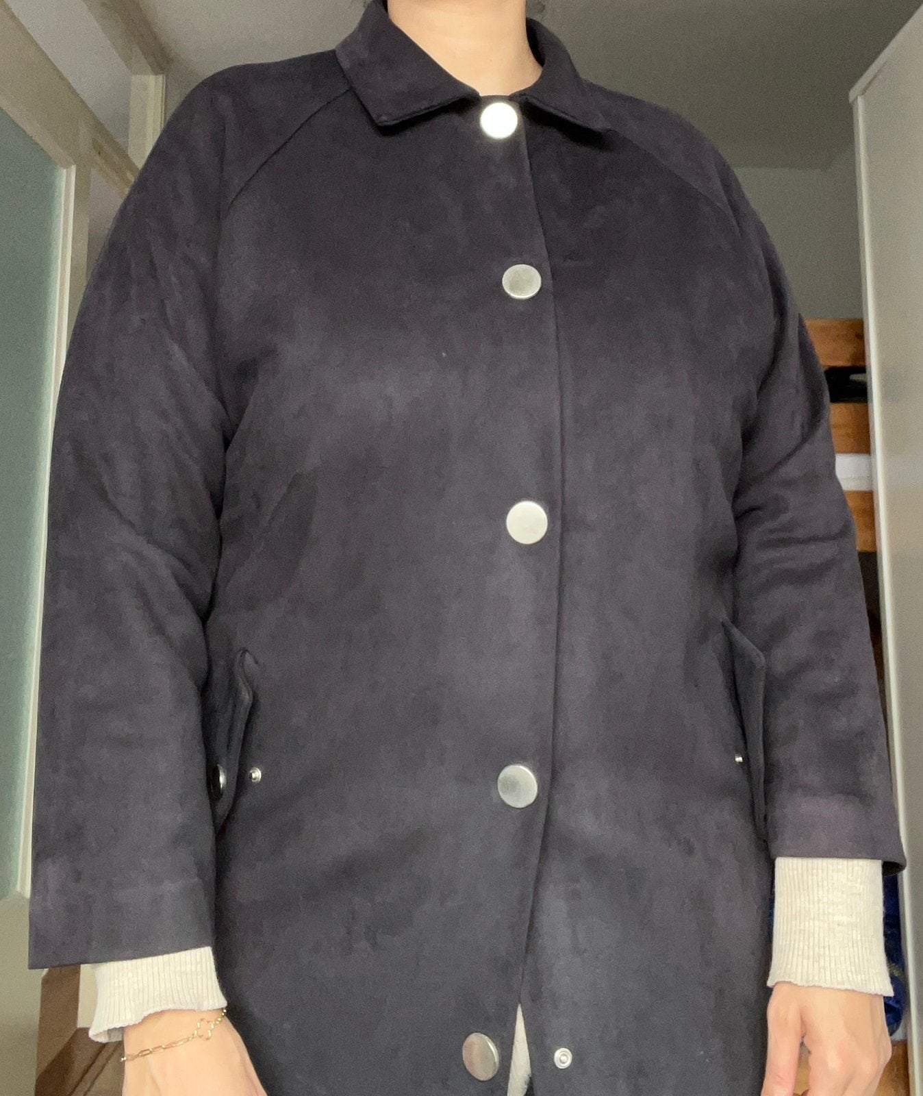 Maat L / XL koll turkse mode lange jas mantel herfst suede, Ophalen of Verzenden, Zo goed als nieuw, Maat 46/48 (XL) of groter