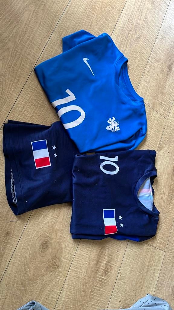 Voetbal set 158 164 van der donk korte broek shirt bappe, Blauw, Overige maten, Ophalen of Verzenden, Voetbal