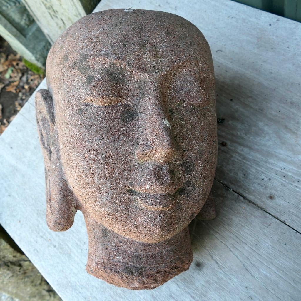 Groot stenen BUDDHA hoofd WS5 Boeddha steen kunst tuin Azie, Antiek en Kunst, Ophalen of Verzenden