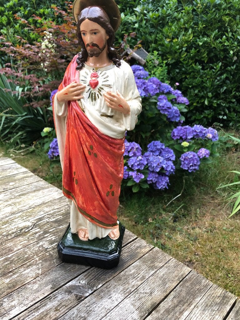 Beeld van Jezus met Heilig Hart - Tuinbeeld, Ophalen of Verzenden