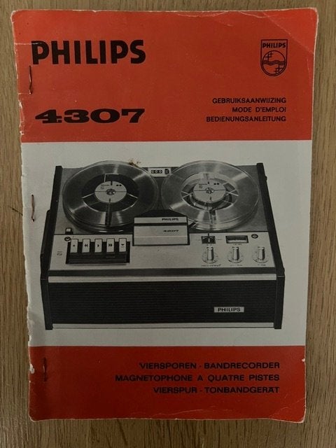 Nederlandse handleiding voor de Philips 4307 bandrecorder., Audio, Tv en Foto, Ophalen of Verzenden, Onderdeel