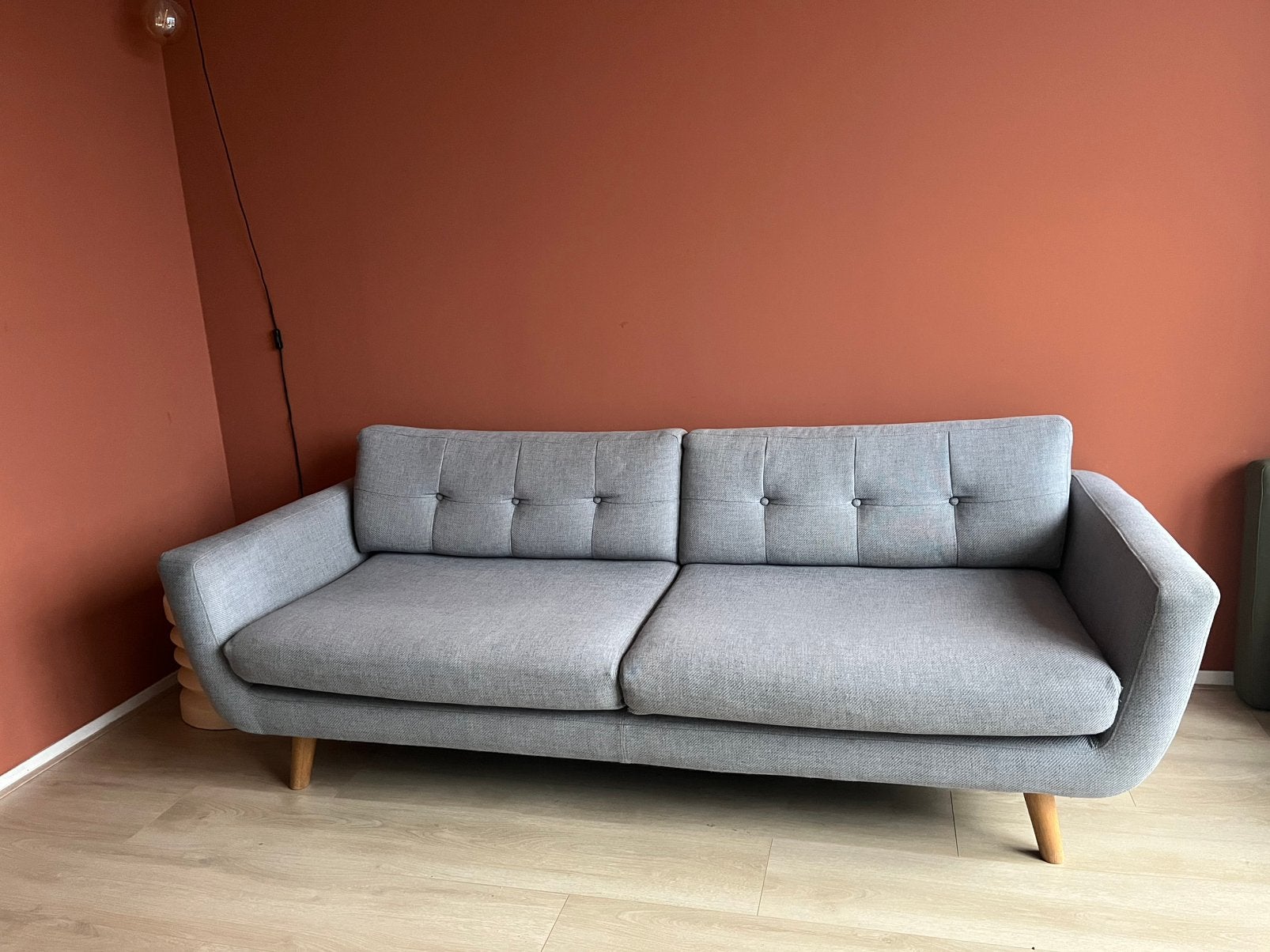 Grijze 3-zitbank Vera van Sofa Company, nette staat, Ophalen, Gebruikt, Driepersoons, Rechte bank