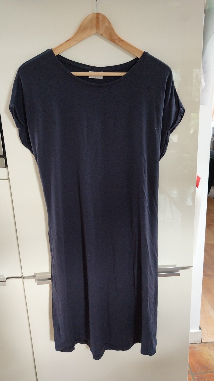 Donkerblauw soepel vallend zomerjurkje. Vera Moda, maat L, Maat 38/40 (M), Vera moda, Blauw, Jurk
