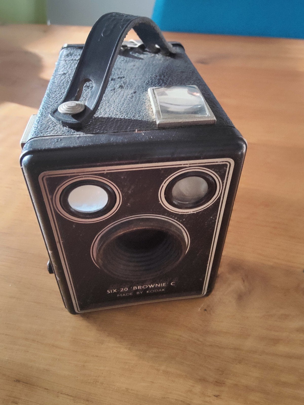Vintage Kodak Six-20 'Brownie' C boxcamera met tas, Ophalen, Gebruikt, Compact, Kodak