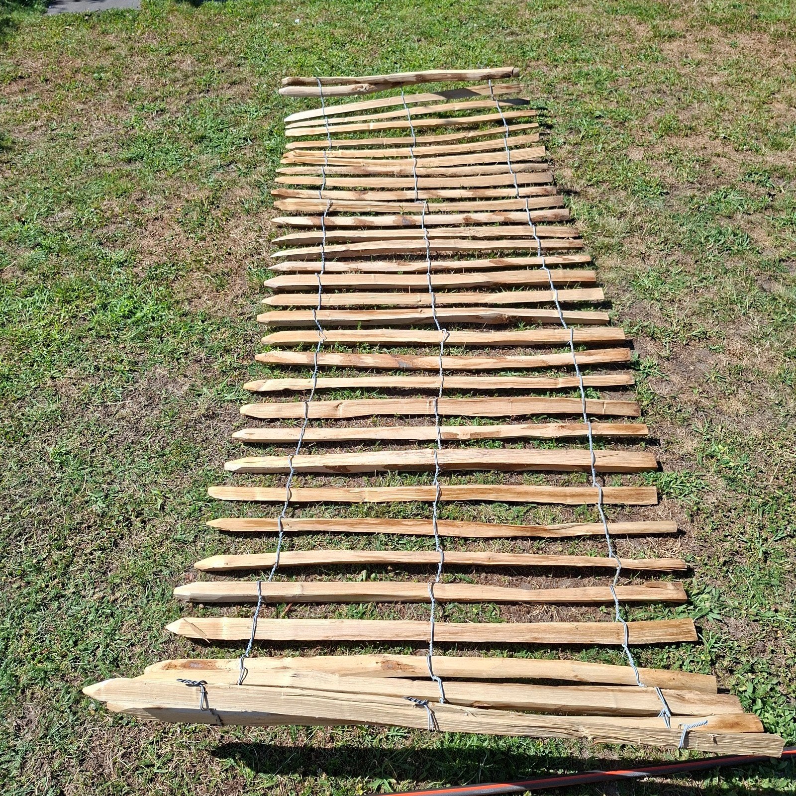 Rustiek houten tuinhek - Kastanjehout, Tuin en Terras, Ophalen, Gebruikt, Hout, Tuinhek