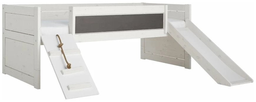 Lifetime Kajuitbed met trap, glijbaan, krijtbord + IKEA lade, Ophalen, Gebruikt, 90 cm, Eenpersoons