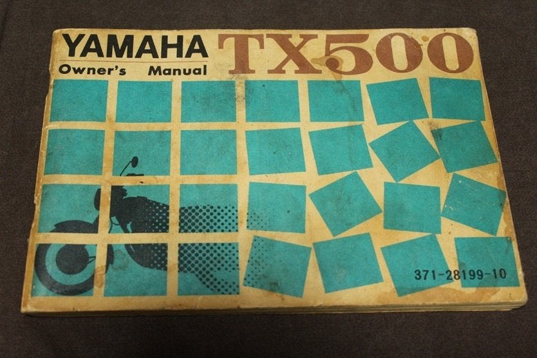 Yamaha TX500 1973 motorcycle owner's manual, Motoren, Ophalen of Verzenden, Yamaha