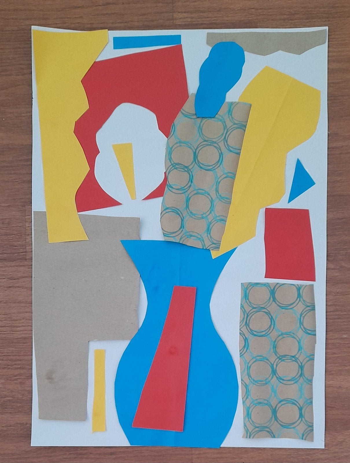 Vaas bloemen knipsel schilderij, Antiek en Kunst, Ophalen of Verzenden