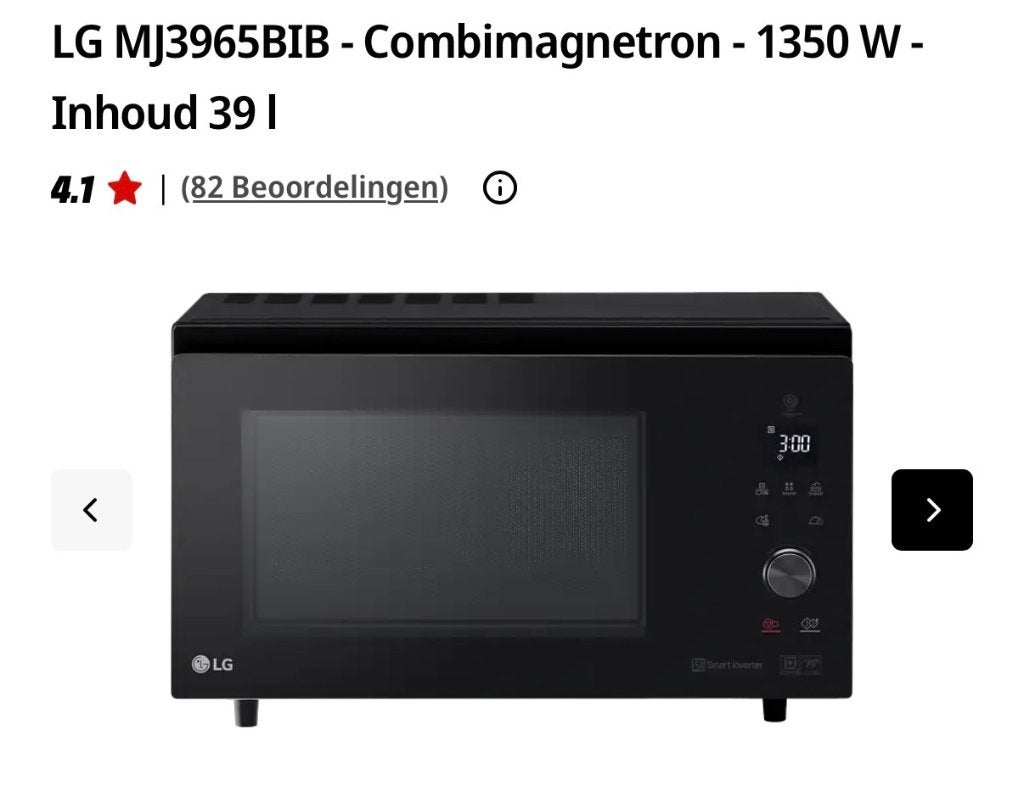 Lg combi magnetron, Ophalen, Gebruikt