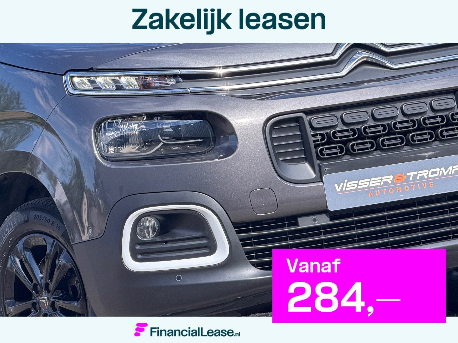 Citroen BERLINGO 1.2 PureTech Shine 130pk Automaat - Gris Pl, Stof, Gebruikt, 1199 cc, 19 km/l