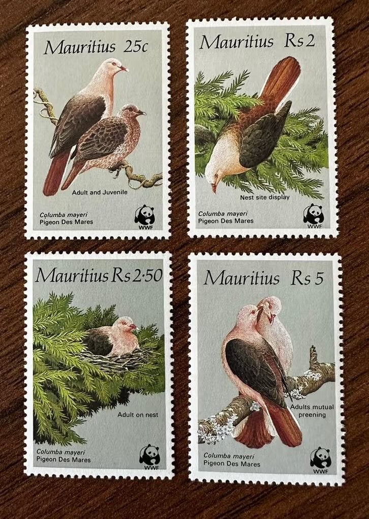 Mauritius 1985 Duif vogels Postfris - WWF uitgave, Postzegels en Munten, Postzegels | Afrika, Ophalen of Verzenden, Postfris