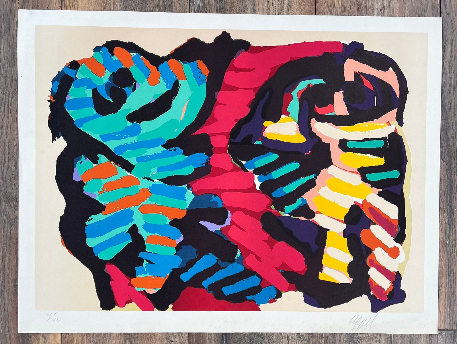 Karel Appel, litho Happy Couple, handgesigneerd, uit 1978