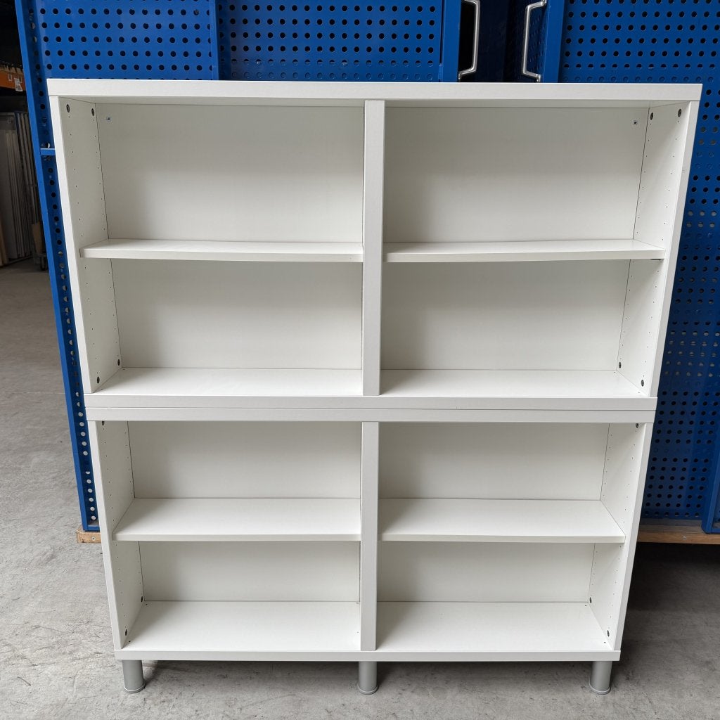 Witte houten ondiepe schappenkast - 138x120x21 cm, Niet ingevuld, Gebruikt, Niet ingevuld, Niet ingevuld