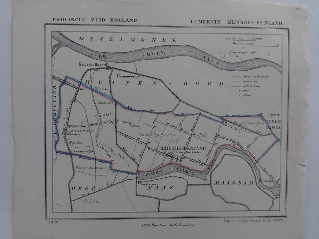 105 / Mijnsheerenland Heinenoord Westmaas Maasdam J. Kuyper, Antiek en Kunst, Ophalen of Verzenden