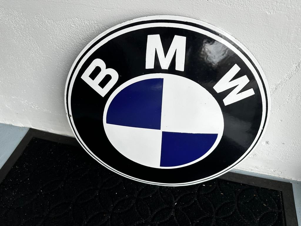 BMW emaillebord 40cm, Ophalen of Verzenden, Zo goed als nieuw, Reclamebord
