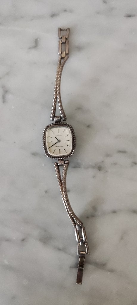 Vintage zilveren Dugena Jeunesse dameshorloge, Overige merken, Staal, Gebruikt, Ophalen of Verzenden