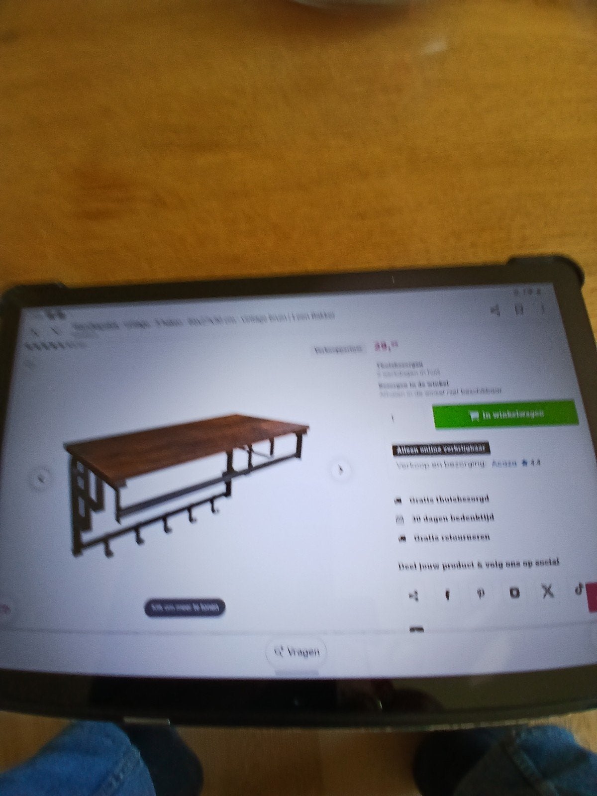 Wandkapstok met plank en haken - Hout en Metaal, Wandkapstok, Nieuw, Ophalen of Verzenden, Minder dan 100 cm