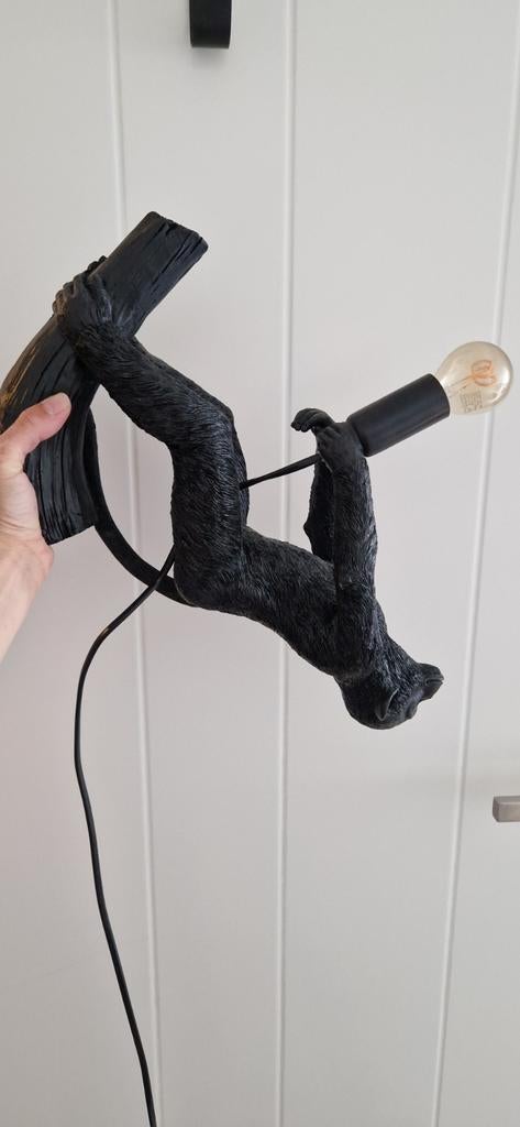 Unieke Apenlamp - Hangende Gorilla Zwart, Ophalen, Zo goed als nieuw, Modern, Speels, Uniek