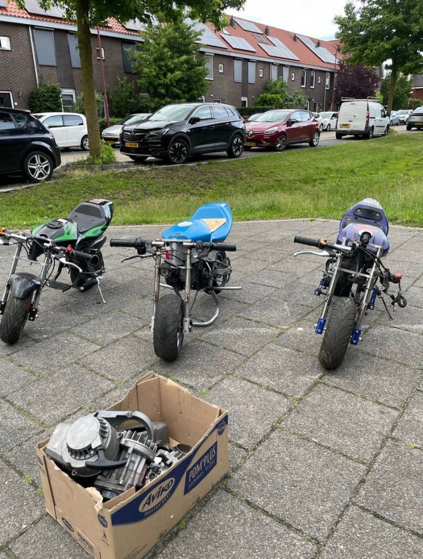 3 minibikes project, genoeg onderdelen erbij, Ophalen, Gebruikt, Overige typen, 49 cc