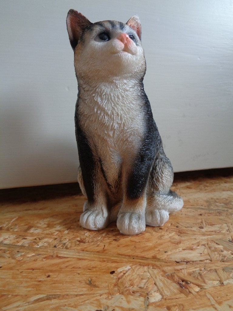BEELDJE POES KAT LAPJESKAT van Home Accents, Ophalen, Zo goed als nieuw, Dier