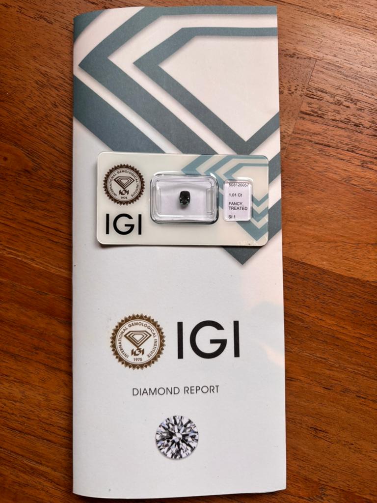 Diamant IGI + Certificaat 1,1 Ct, Ophalen of Verzenden, Zo goed als nieuw