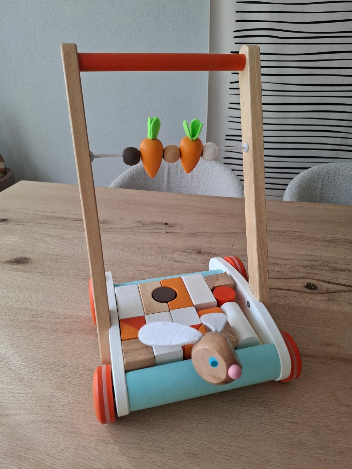 Janod Houten Loopwagen Konijn - Vanaf 1 Jaar, Ophalen, Gebruikt, Overige typen, Met wieltjes