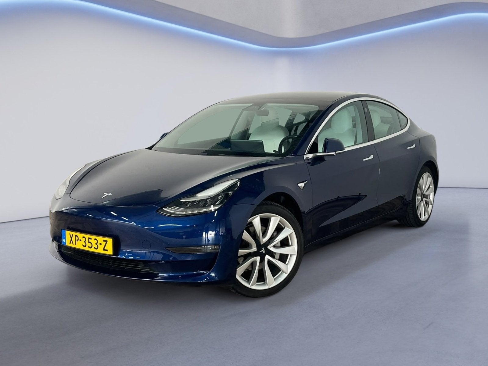 Tesla Model 3 Long Range AWD 75 kWh|FSD|1e EIGENAAR|INRUIL M, Auto's, Tesla, Automaat, 544 km, Blauw, Onderhoudsboekje