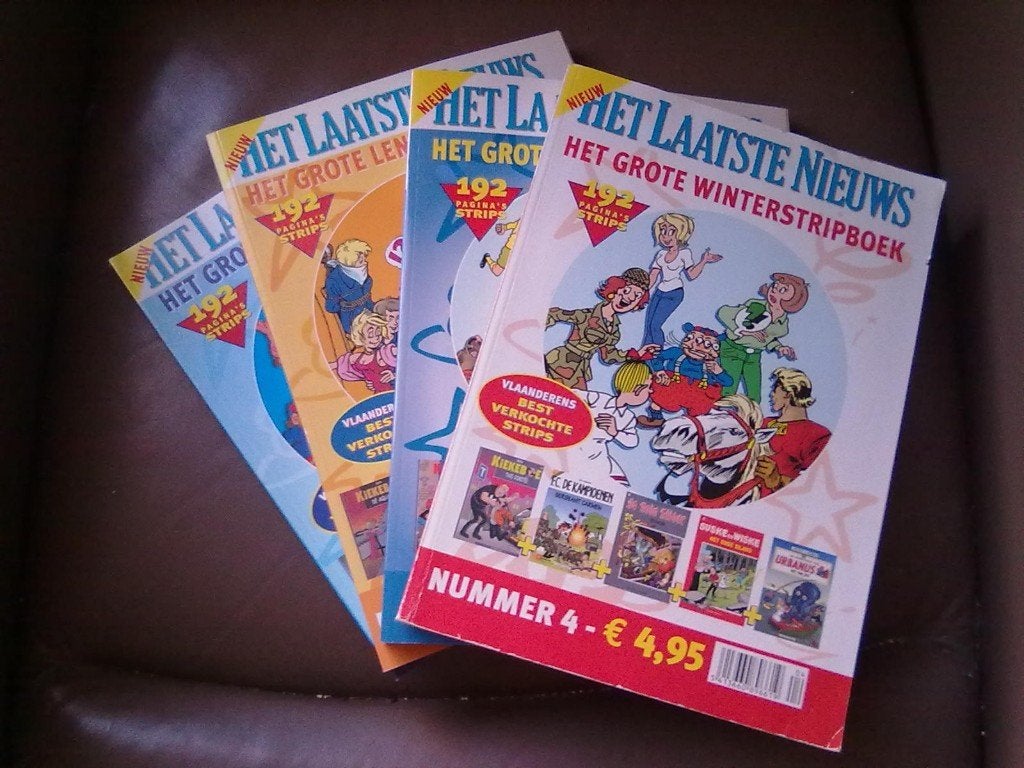 Bundel van 4 Grote Stripboeken(Het Laatste Nieuws)192 pag, Boeken, Complete serie of reeks, Ophalen of Verzenden, Zo goed als nieuw