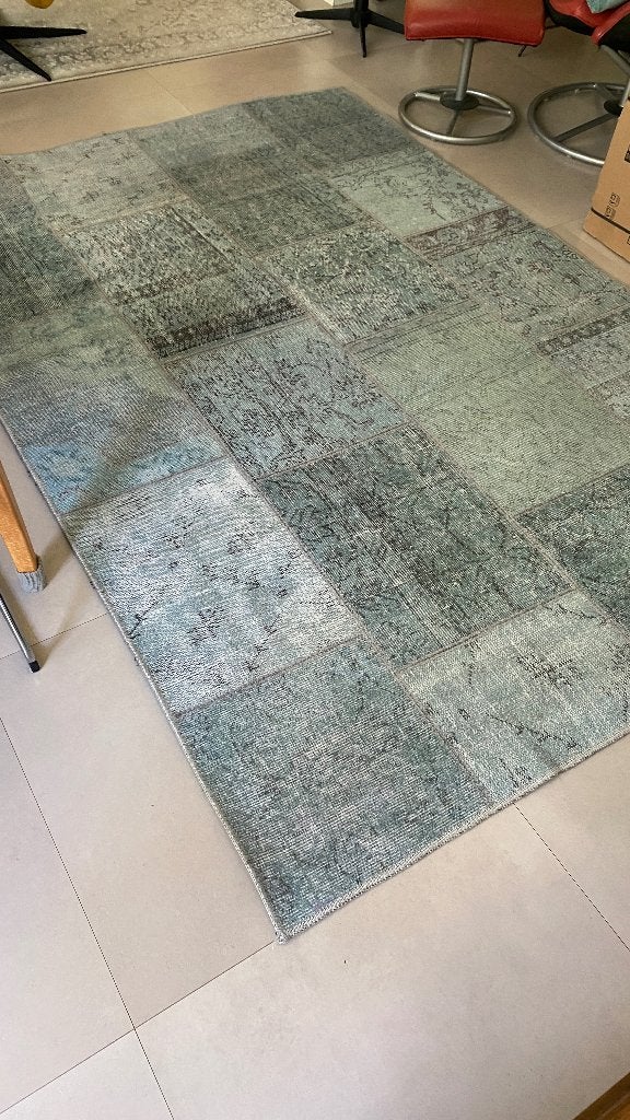 Patchwork Vloerkleed - Groen/Blauw - 160x230 cm, Ophalen, Gebruikt, 150 tot 200 cm, 200 cm of meer
