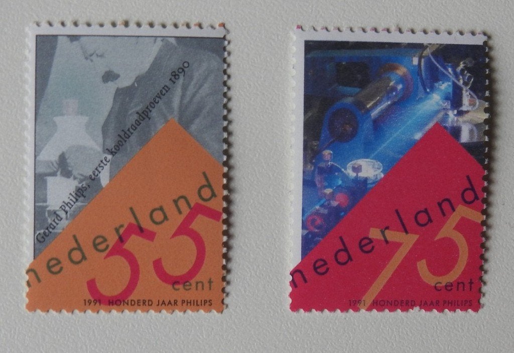 2 Postzegels 1991  Philips, Verzenden, Na 1940, Postfris