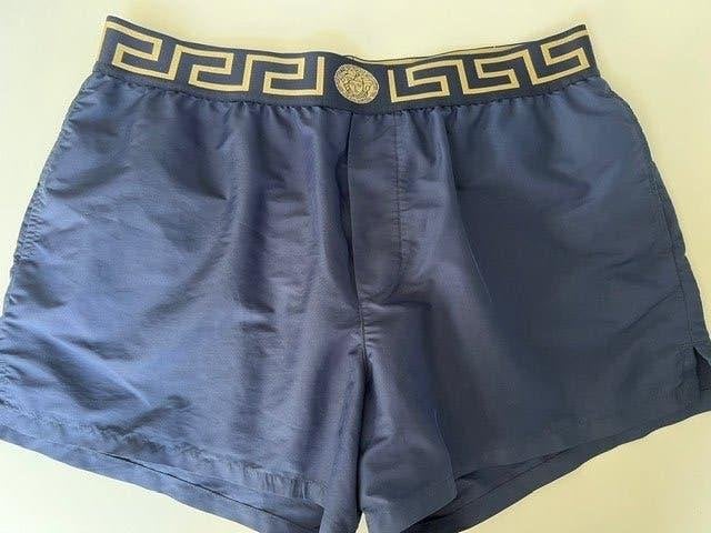 Versace, super mooie donker blauwe zwembroek maat 6., Ophalen of Verzenden, Zwemshort, Versace, Maat 48/50 (M)
