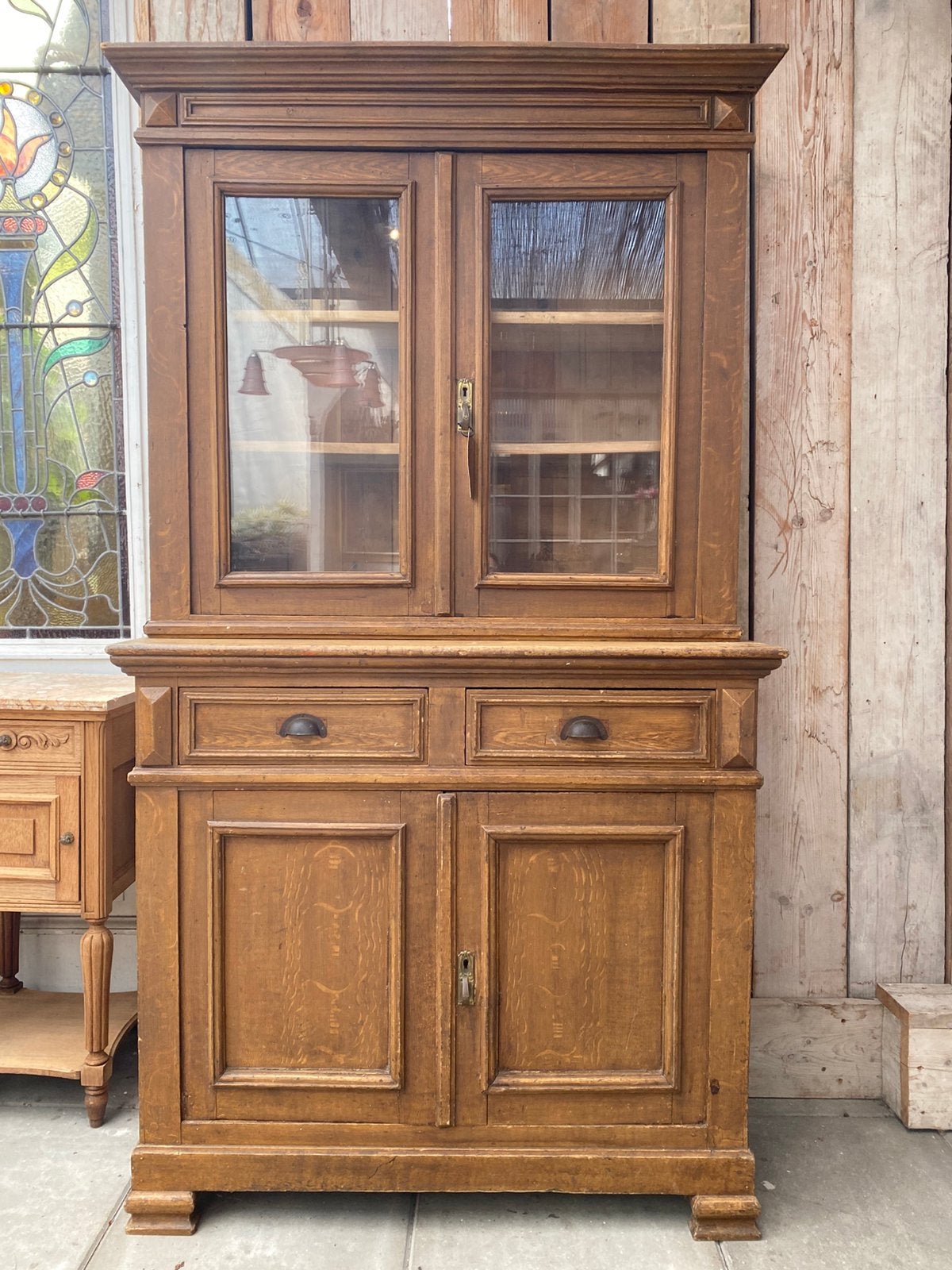 Brocante Franse kast buffetkast keukenkast, Ophalen, Gebruikt, 100 tot 150 cm, Landelijk