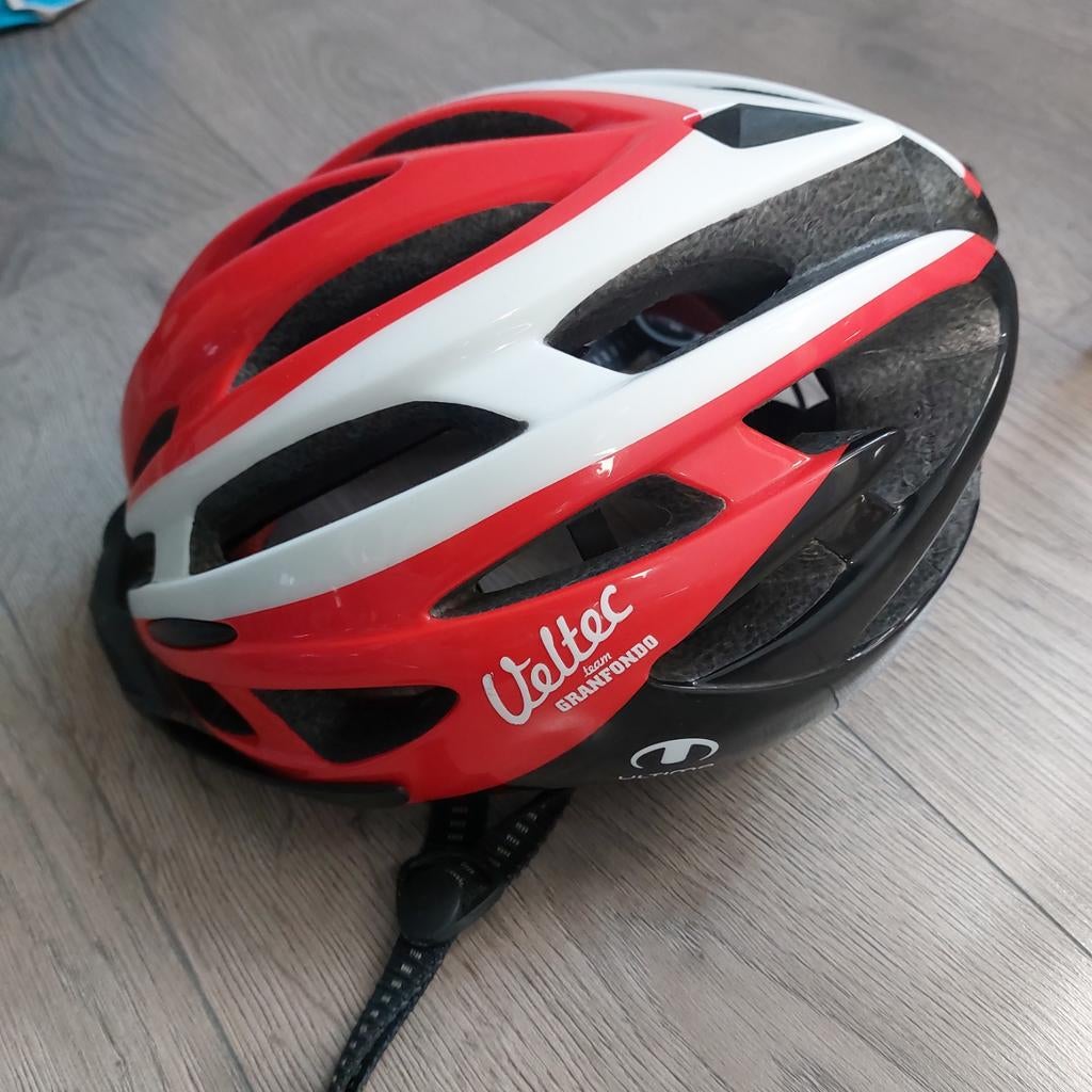 Voltec Fietshelm Rood/Wit - Maat 58-61cm, Ophalen, Overige maten, Zo goed als nieuw, Voltec