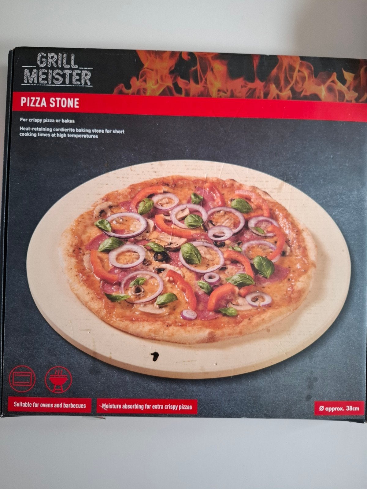 Pizzasteen Grillmeister 38cm voor oven en BBQ, Ophalen, Gebruikt, Grillmeister