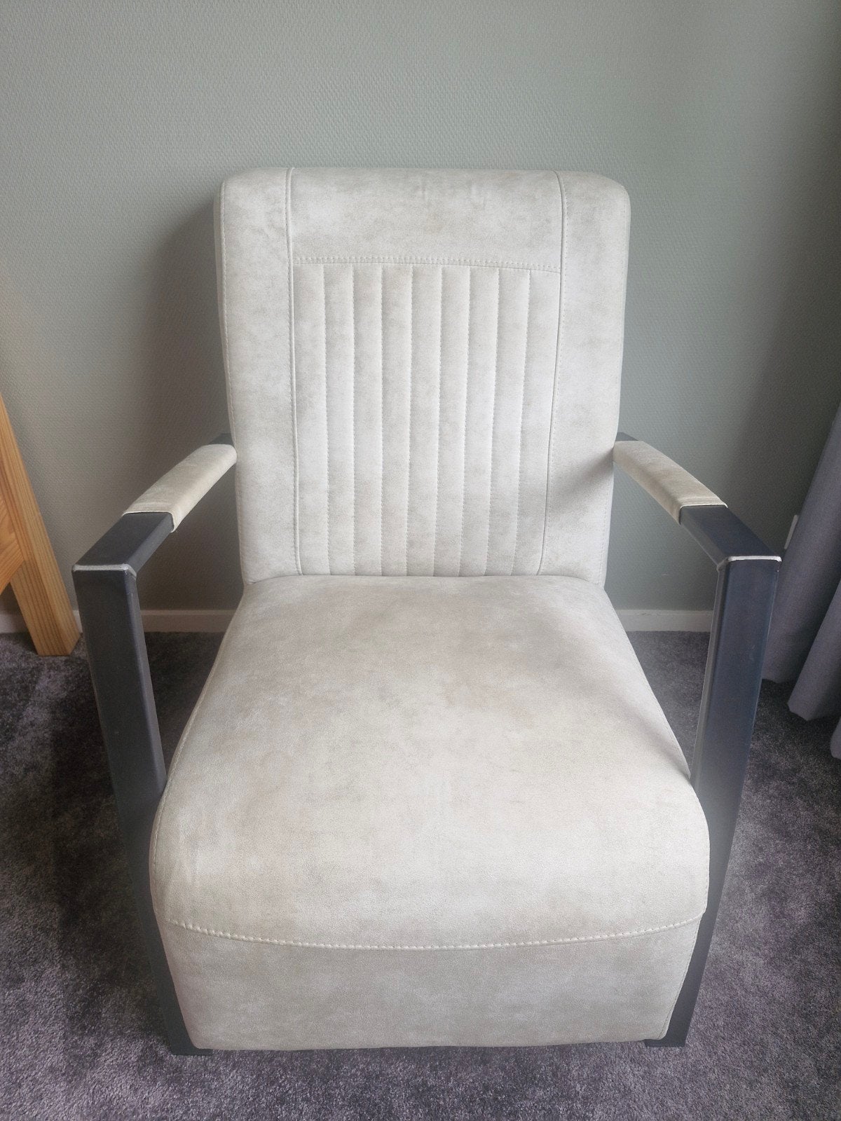 Grijze fauteuil / Stoel, Ophalen, Eenpersoons, 75 tot 100 cm, Zo goed als nieuw