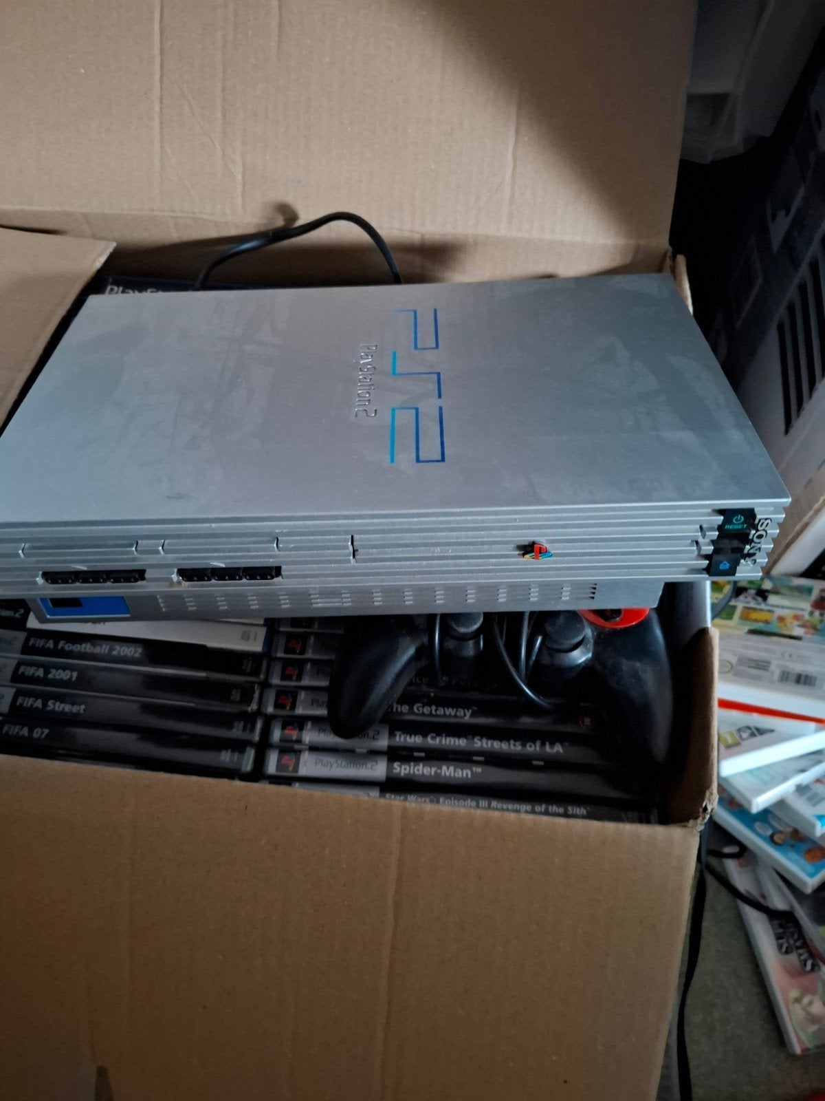 PlayStation 2 Slim met controller en 30+ games, Spelcomputers en Games, Ophalen, Met 1 controller, Slim, Gebruikt