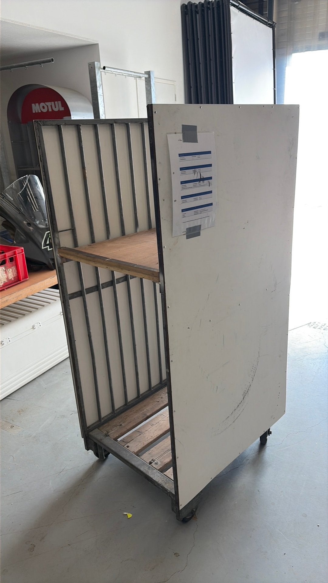 Rol opberg kar container, Ophalen, Gebruikt, Hout, Containerberging