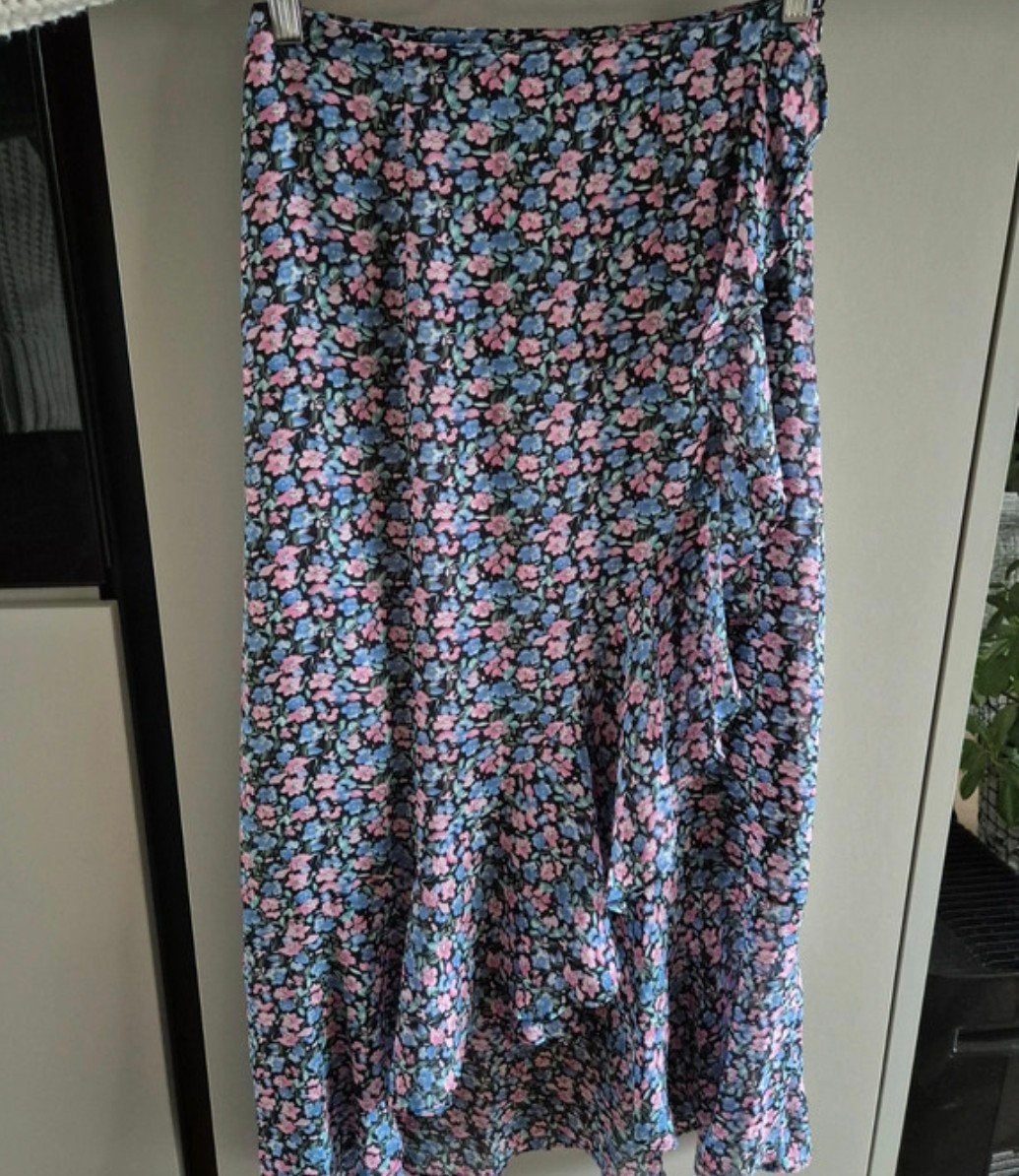 Rok met bloemen, Kleding | Dames, Rokken, Ophalen, Zo goed als nieuw, Maat 36 (S), Onder de knie
