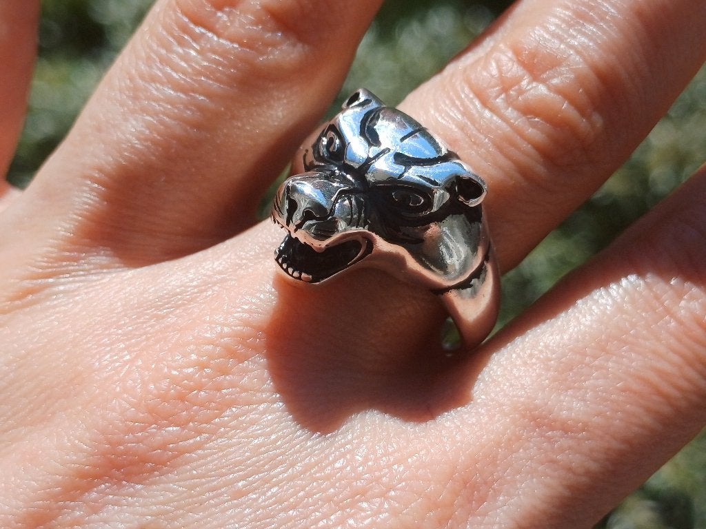 Vanoli 925 zilveren heren ring tijger tiger kop maat 21,75, Sieraden, Tassen en Uiterlijk, Ringen, Vanoli, 20 of groter, Amsterdam
