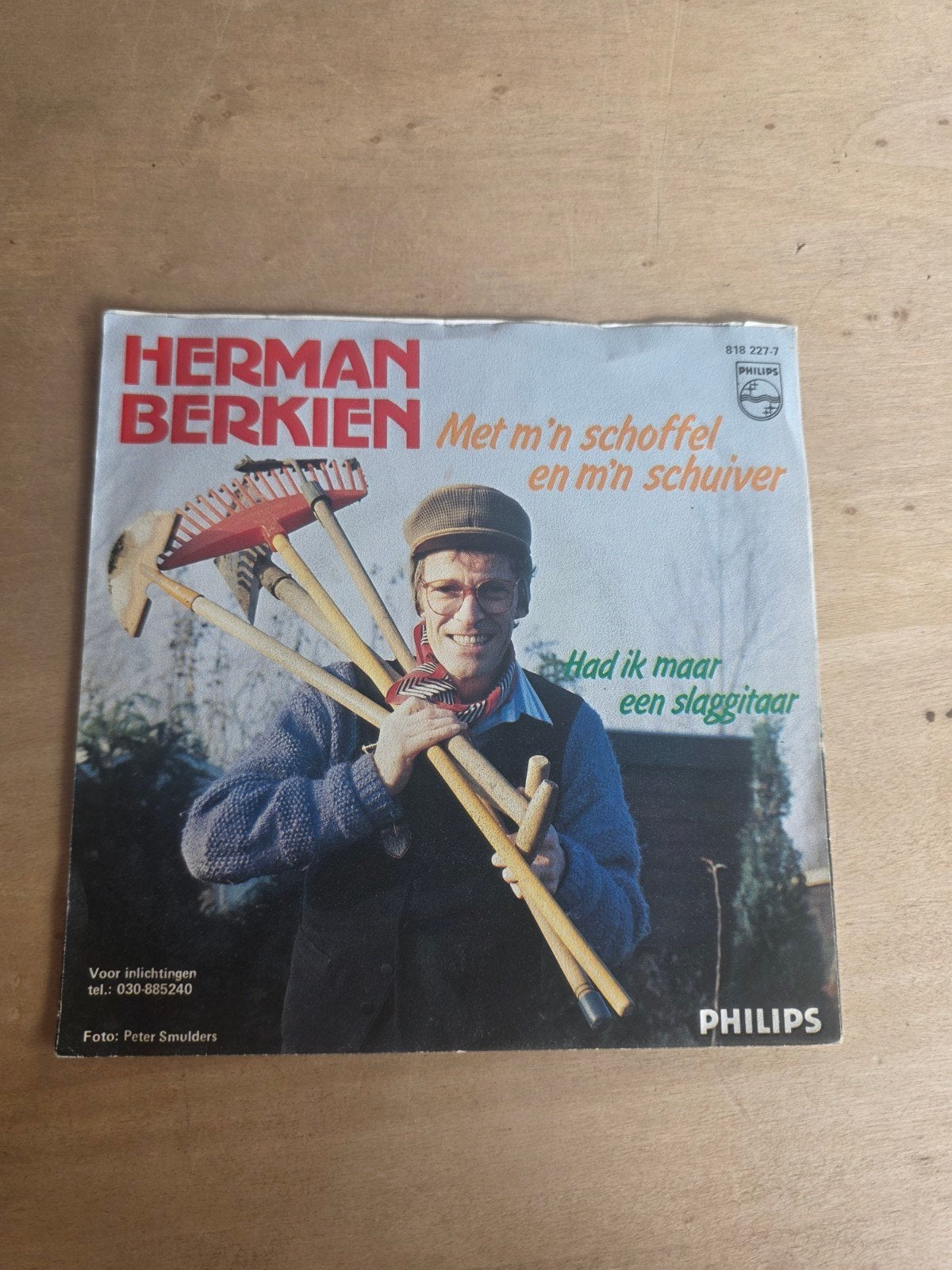 Herman Berkien - met m'n schoffel en m'n schuiver, Cd's en Dvd's, Gebruikt, Fotohoes, 7 inch, Ophalen of Verzenden