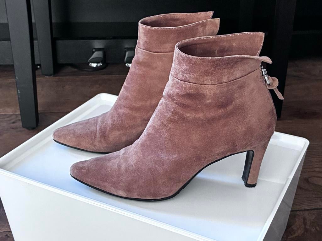 Elegante suède enkellaarsjes Paul Noyen - Maat 37,5, Beige, Lage of Enkellaarzen, Ophalen of Verzenden, Gedragen