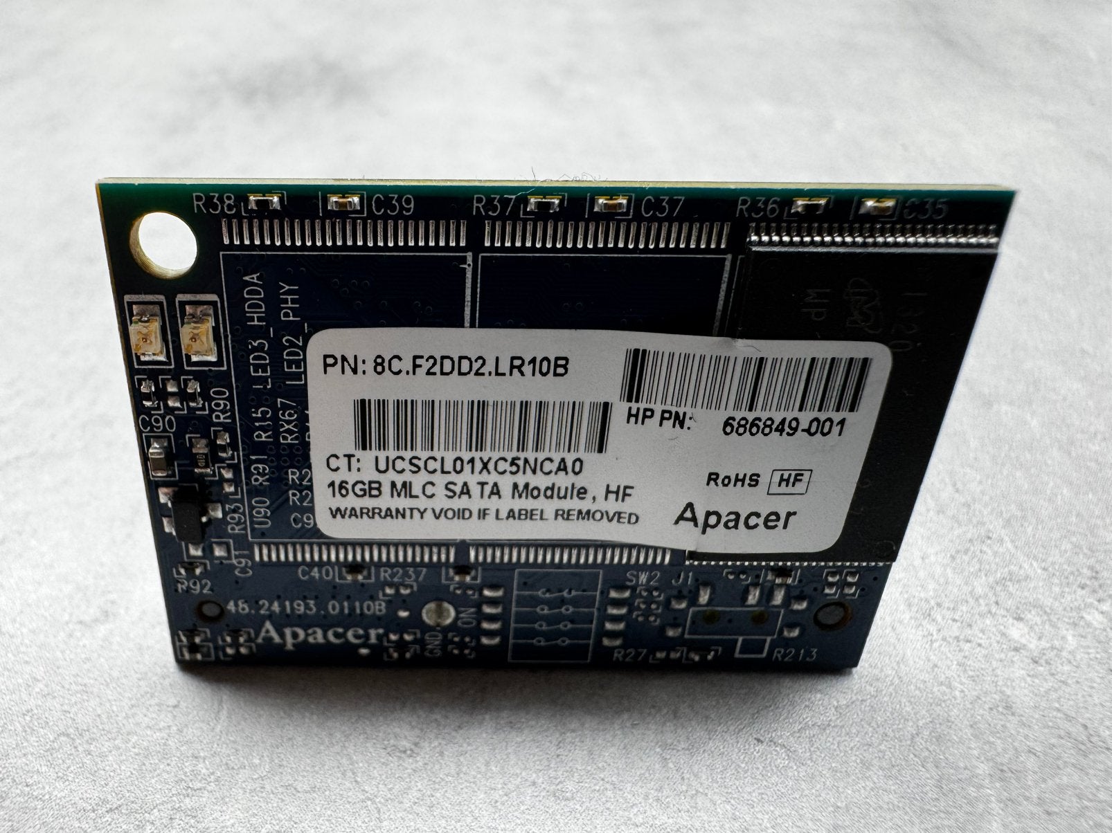 Apacer 16Gb ML C Sata Module HF, Computers en Software, Intern, Gebruikt, Ophalen of Verzenden, Apacer