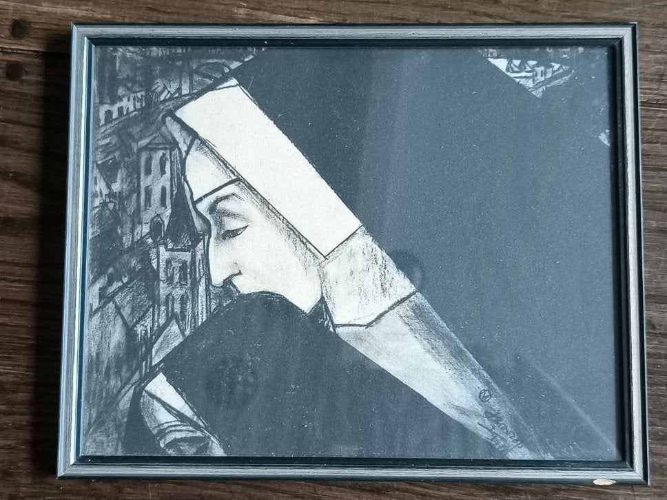 Lithografie Jan Toorop - Vrouwelijk Portret, ingelijst, Antiek en Kunst, Ingelijst, Ophalen of Verzenden, Portret en Figuren, Lithografie