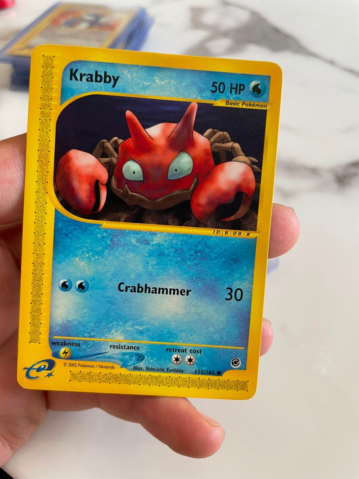 Krabby 115/165 Pokemon Kaart - Expedition Set, Ophalen of Verzenden, Zo goed als nieuw, Losse kaart