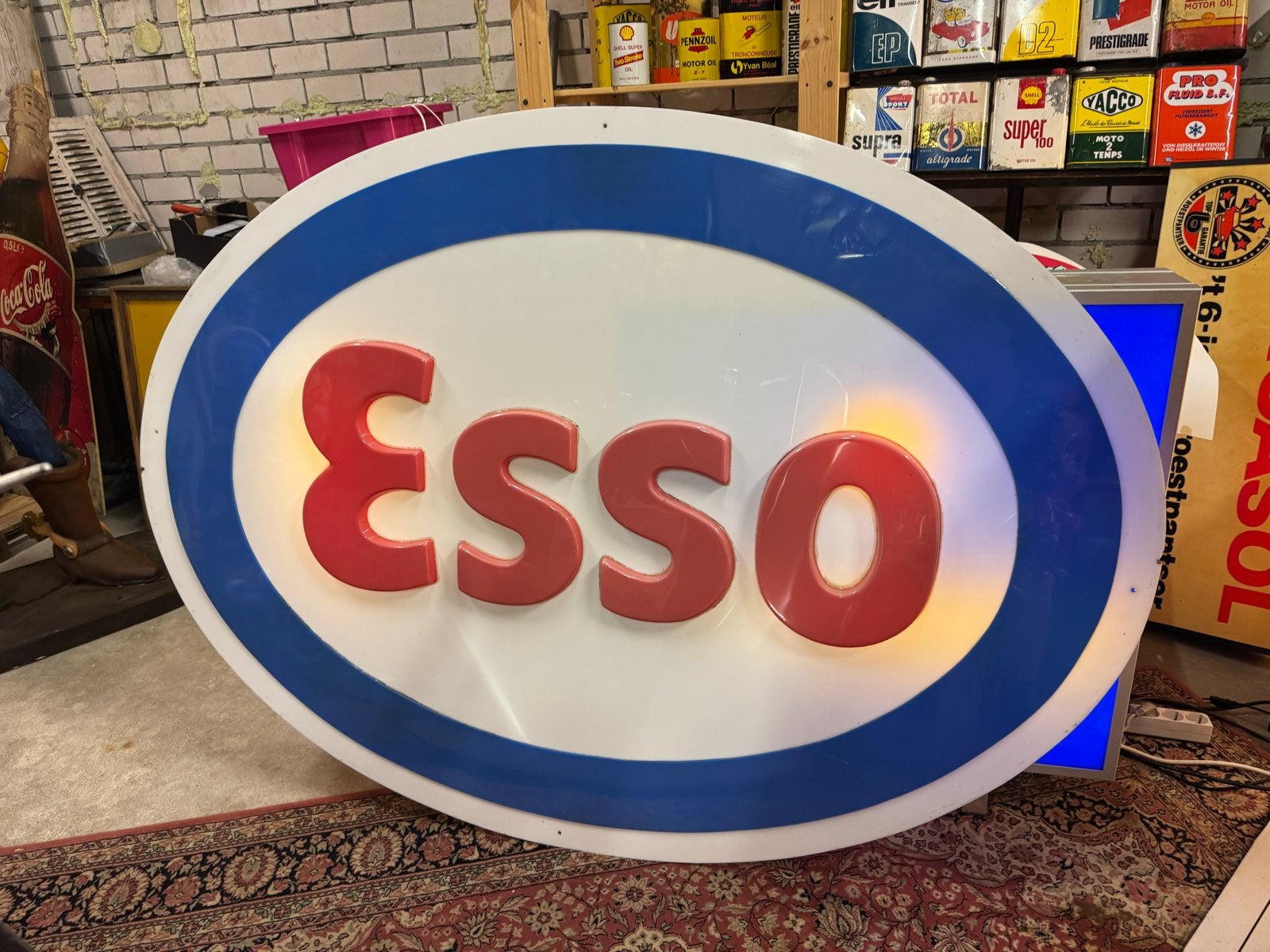 Vintage Esso Lichtbak Reclamebord - Uniek Verzamelobject, Ophalen, Gebruikt, ., Lichtbak of (neon) lamp